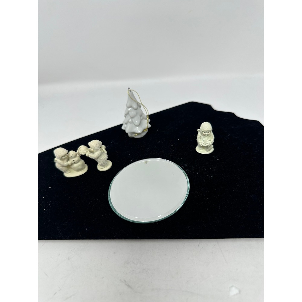 Snowbabies Miniatures Set Unisex OS White Pewter Figurines Christmas Lot of 5